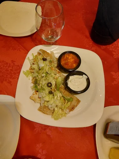 Steak quesadillas with mozzarella, roasted steak strips and salsa at Fire n Steakhouse Rawalpindi